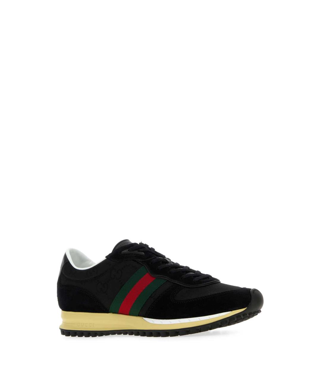 GUCCI Черные кожаные низкие кроссовки / кеды, фото 2
