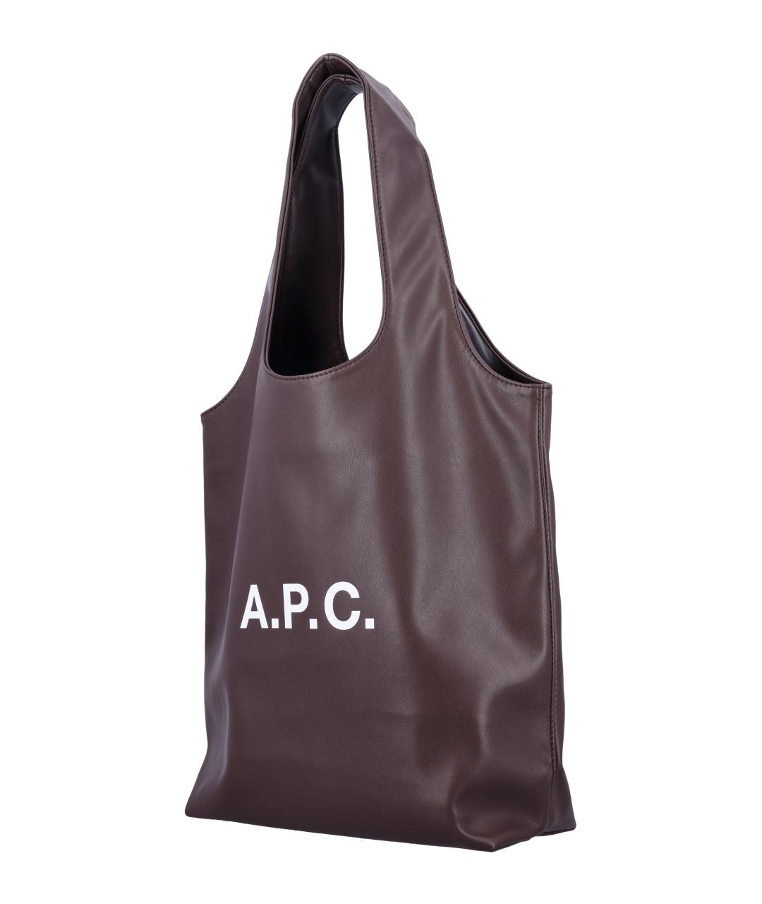 A.P.C. Коричневая сумка тоут, фото 3