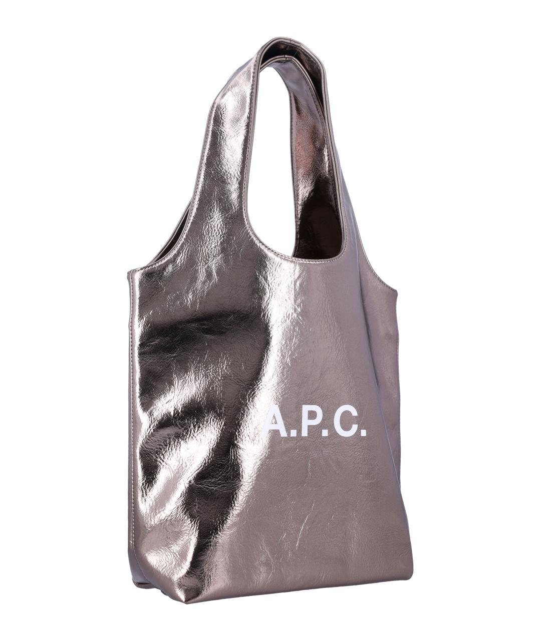 A.P.C. Серебряная сумка тоут, фото 2