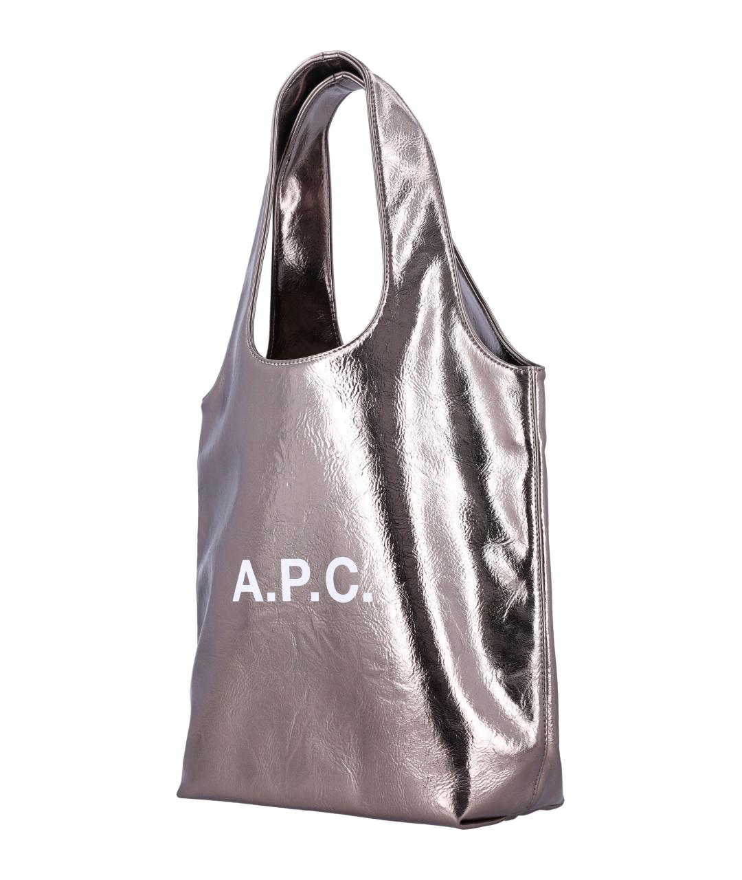 A.P.C. Серебряная сумка тоут, фото 3