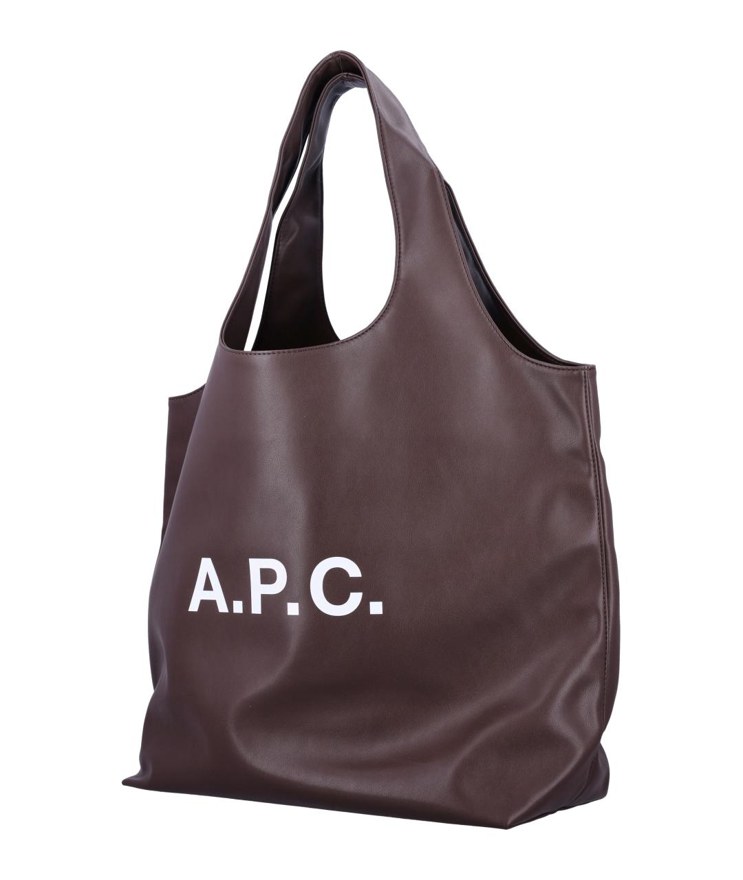 A.P.C. Коричневая сумка тоут, фото 3