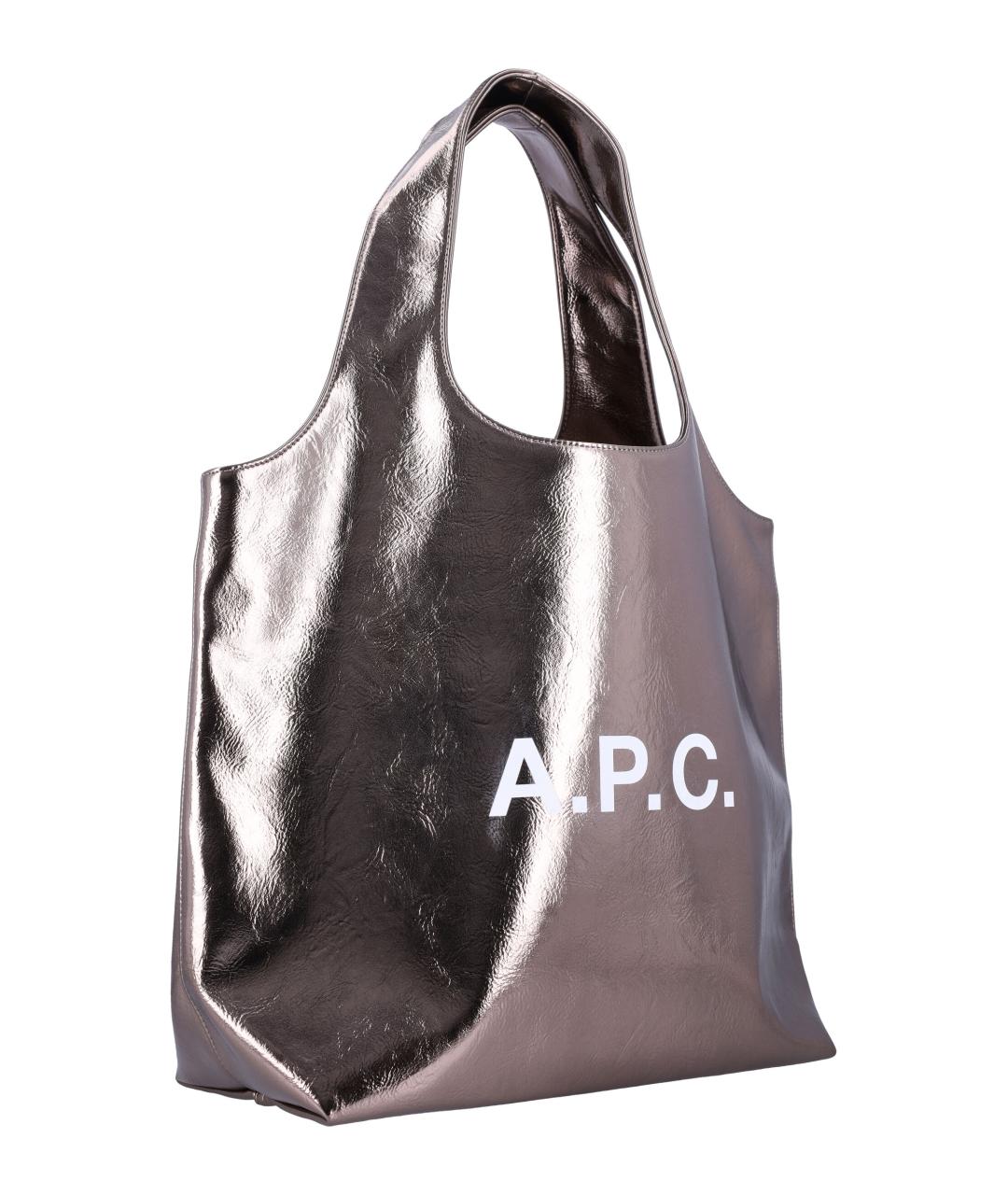 A.P.C. Серебряная сумка тоут, фото 2