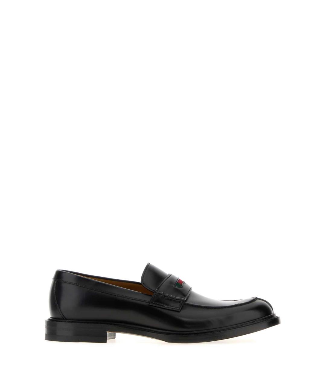GUCCI Черные кожаные лоферы, фото 1
