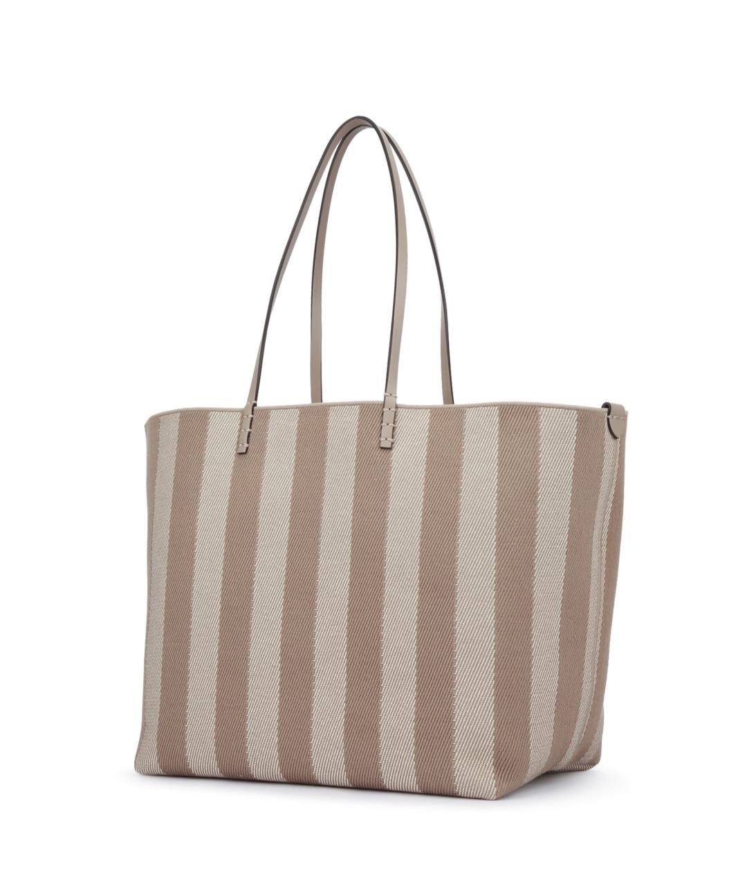 FENDI Бежевая хлопковая пляжная сумка, фото 2