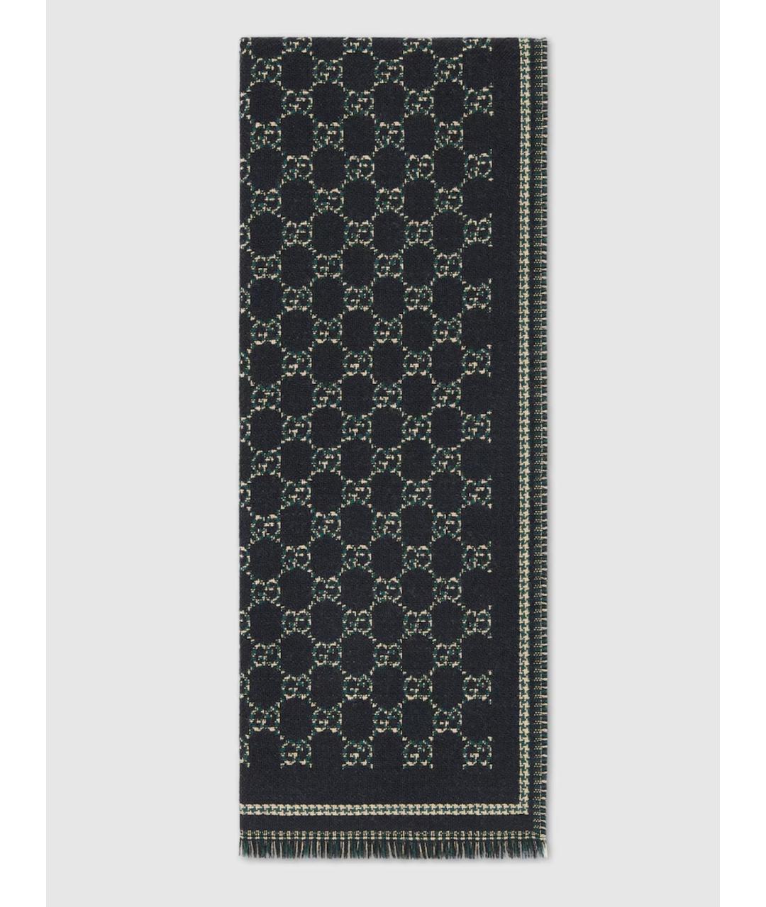 GUCCI Зеленый шерстяной шарф, фото 2