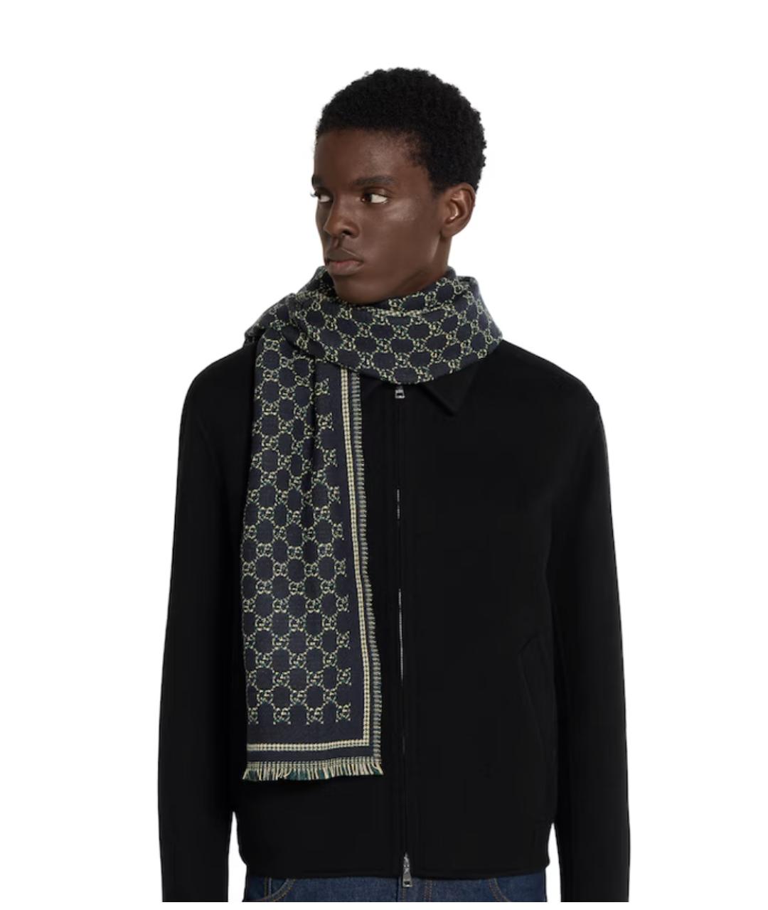 GUCCI Зеленый шерстяной шарф, фото 3