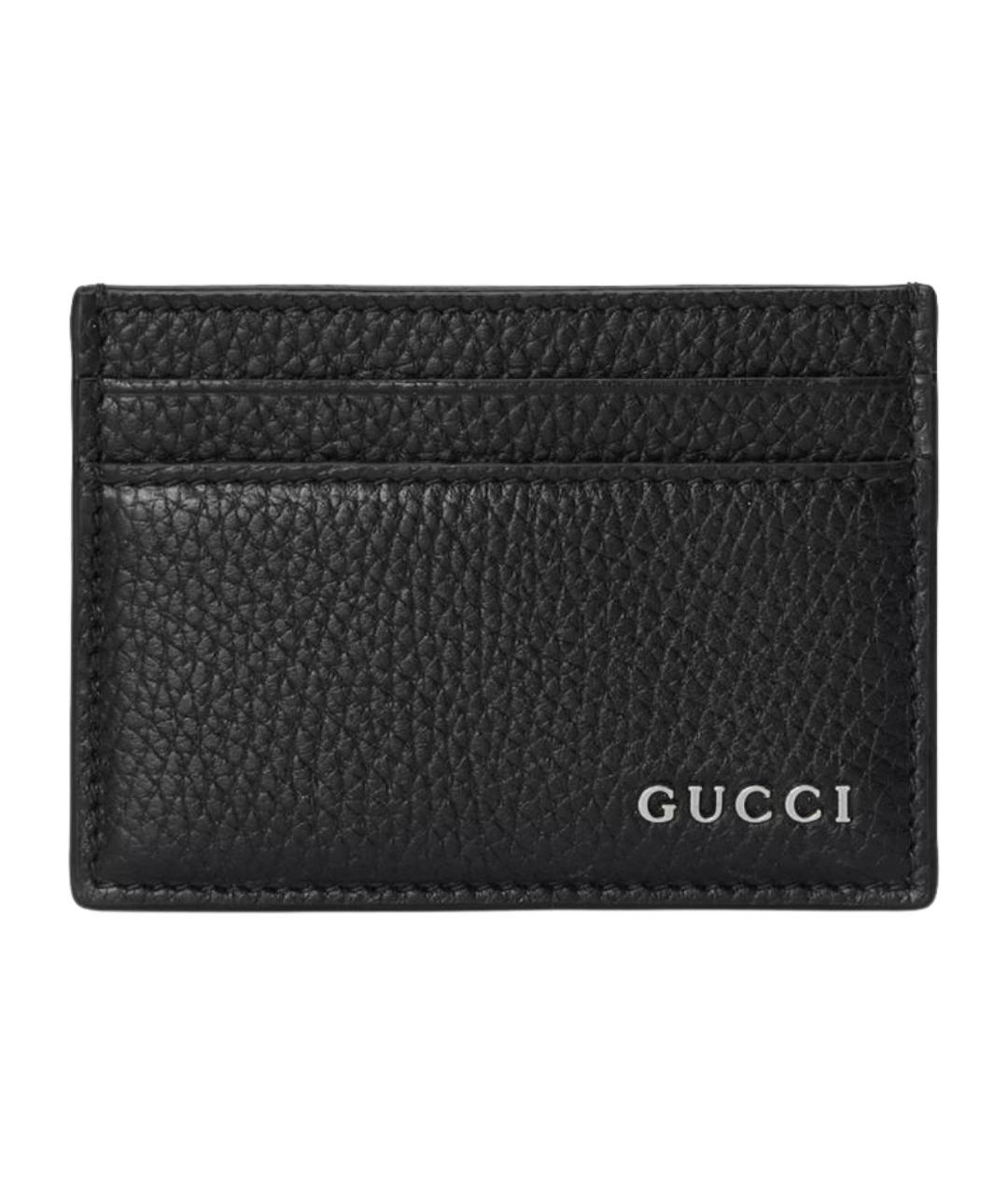 GUCCI Черный кожаный кардхолдер, фото 1