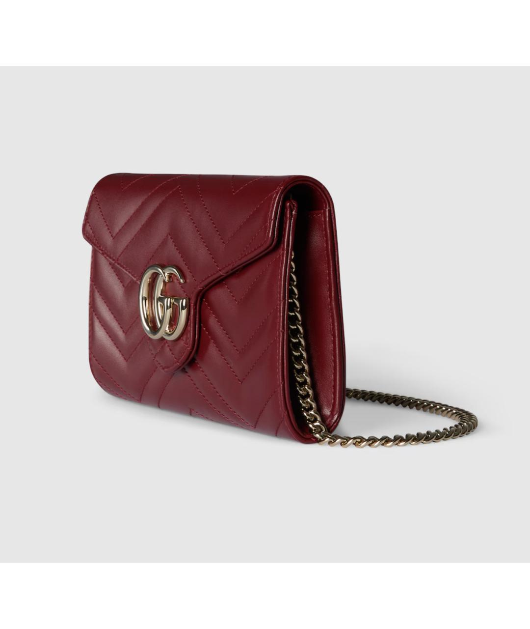 GUCCI Бордовый кожаный кошелек, фото 4
