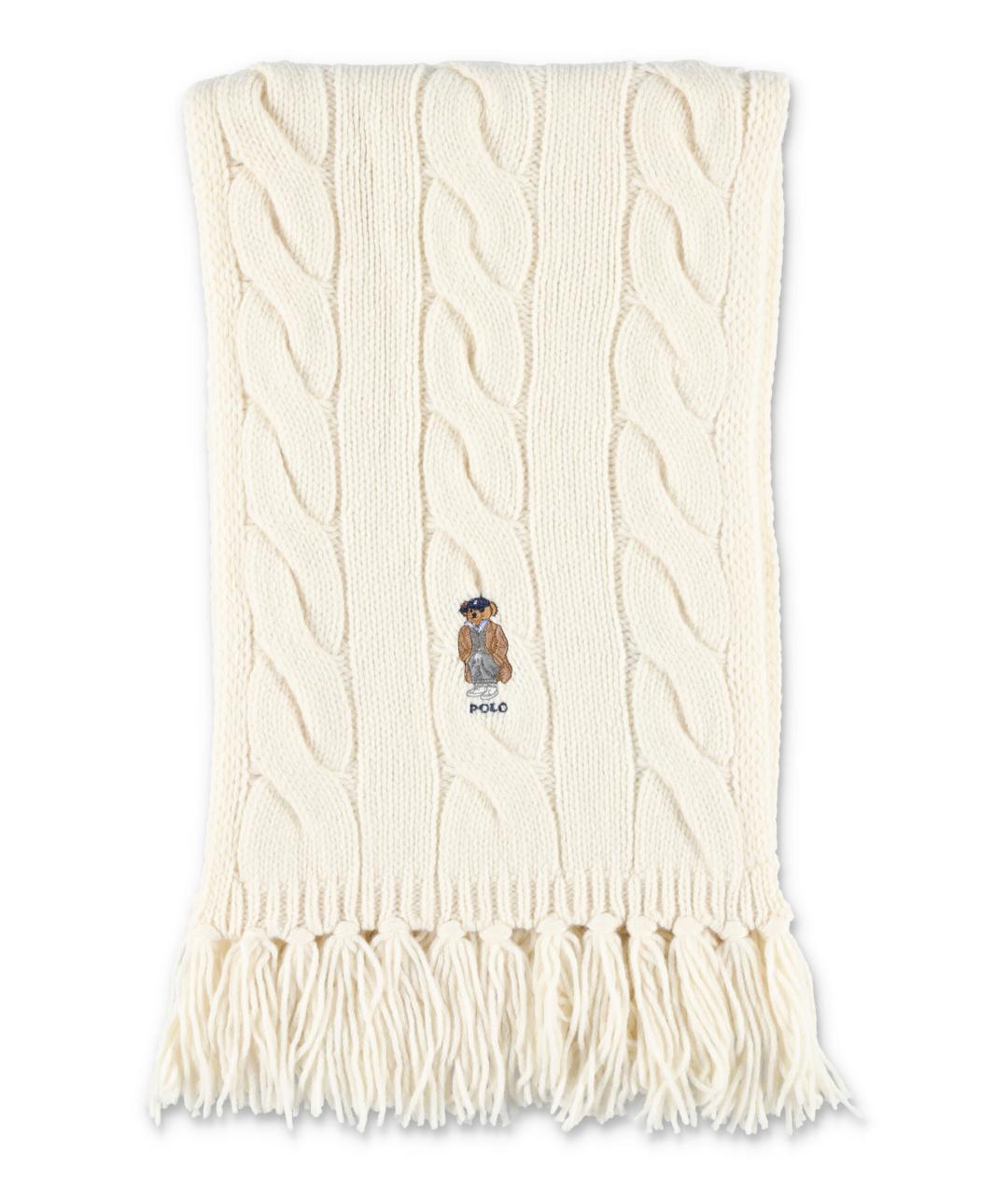 POLO RALPH LAUREN Бежевый шерстяной шарф, фото 1