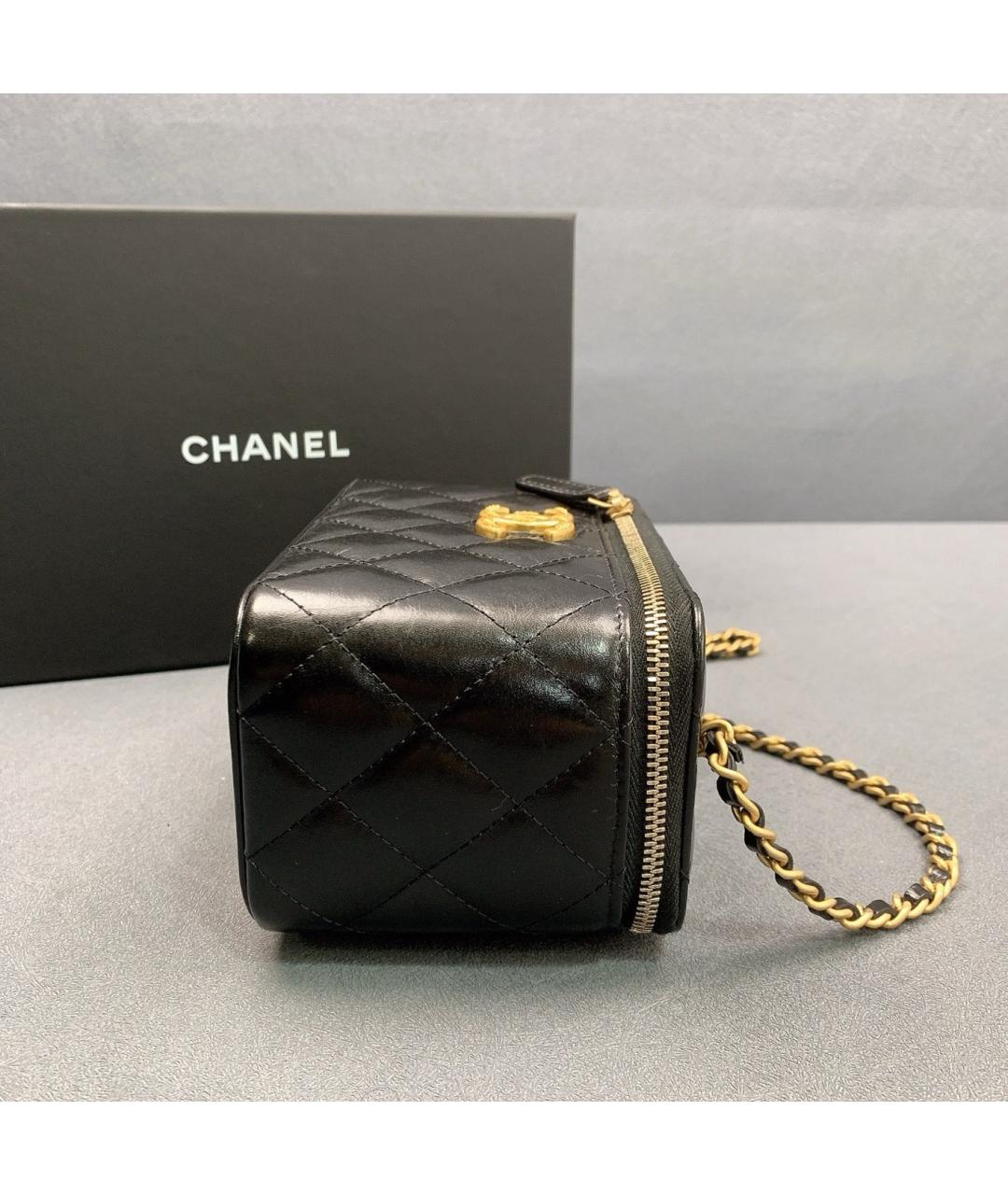 CHANEL Черная кожаная сумка через плечо, фото 5