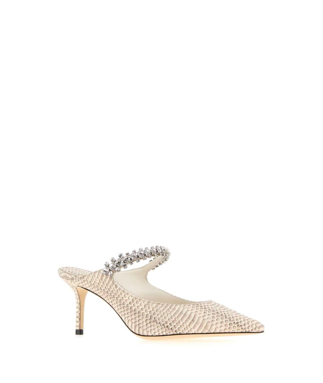 JIMMY CHOO Бежевые кожаные мюли, фото 2