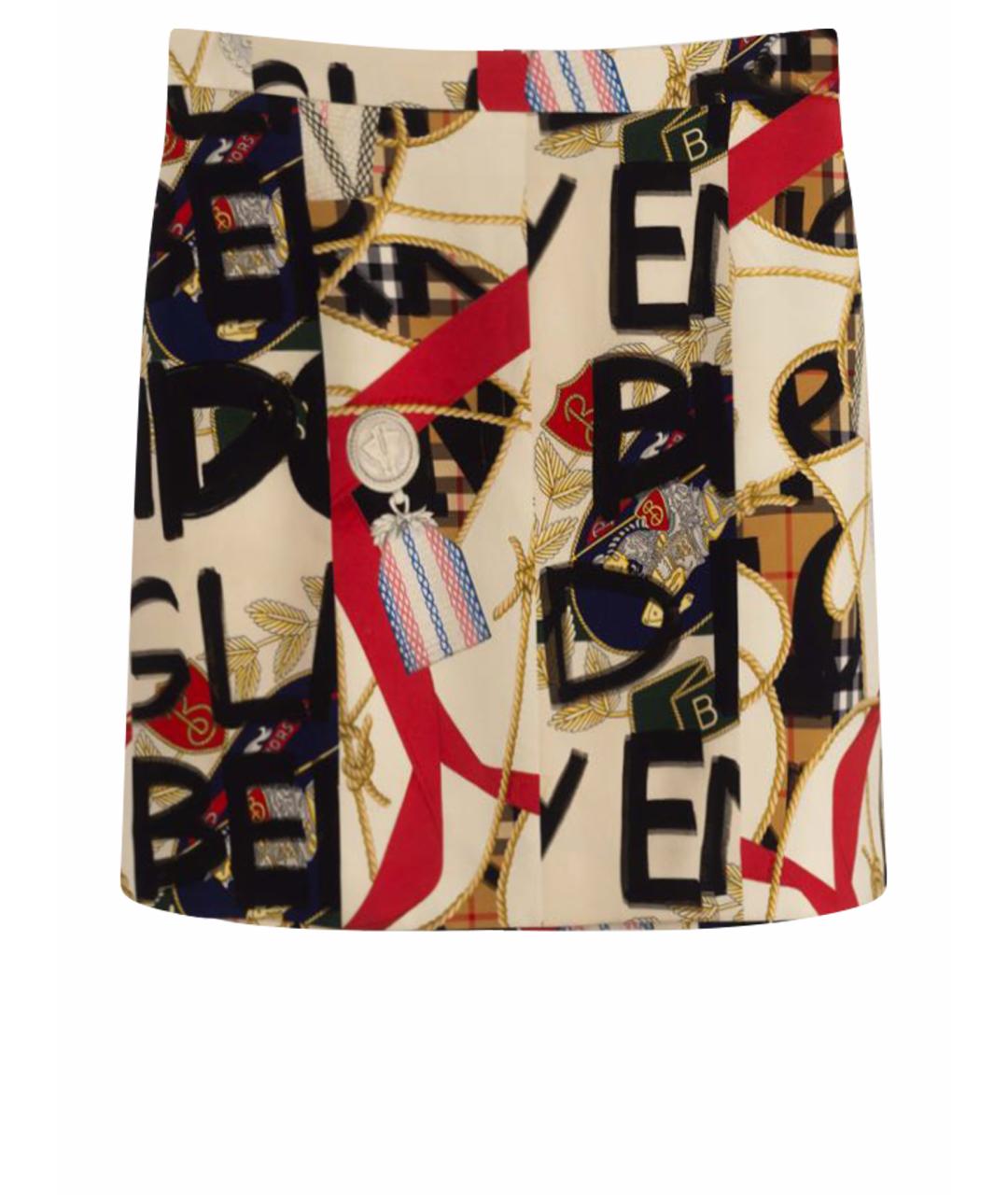BURBERRY Шелковая юбка мини, фото 1