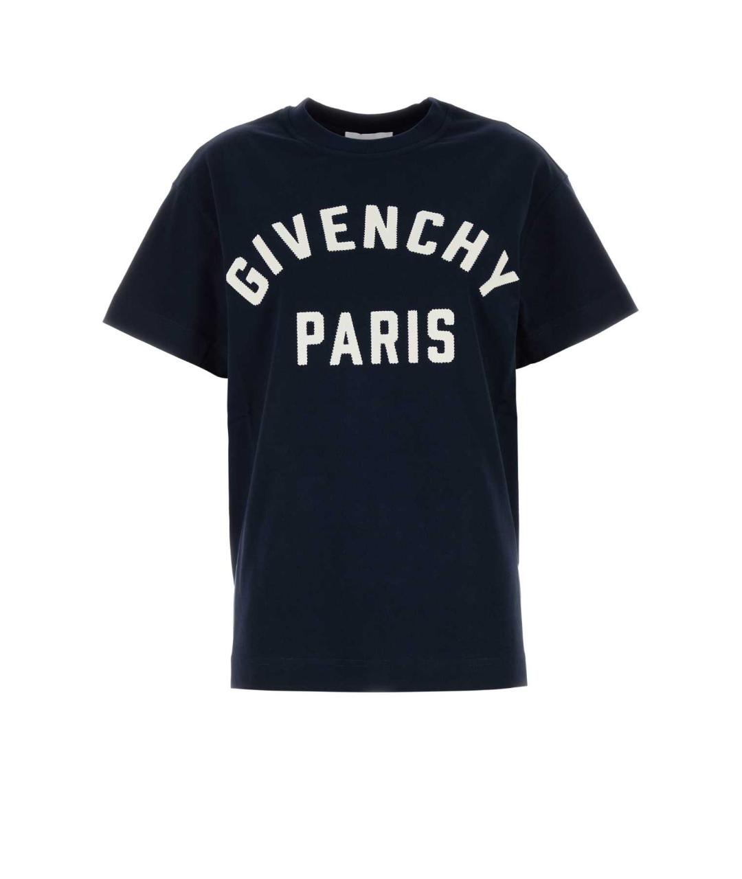 GIVENCHY Темно-синяя хлопковая футболка, фото 1