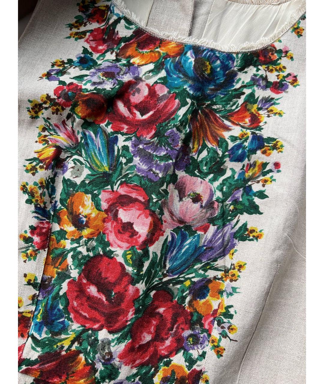 DOLCE&GABBANA Бежевое шелковое коктейльное платье, фото 4