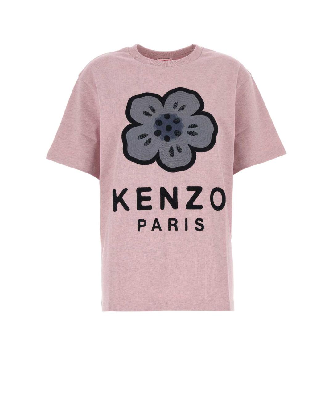 KENZO Розовая хлопковая футболка, фото 1