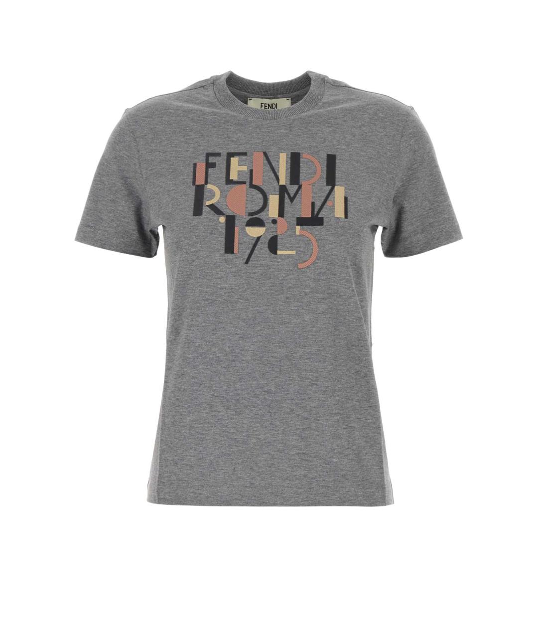 FENDI Серая хлопковая футболка, фото 1
