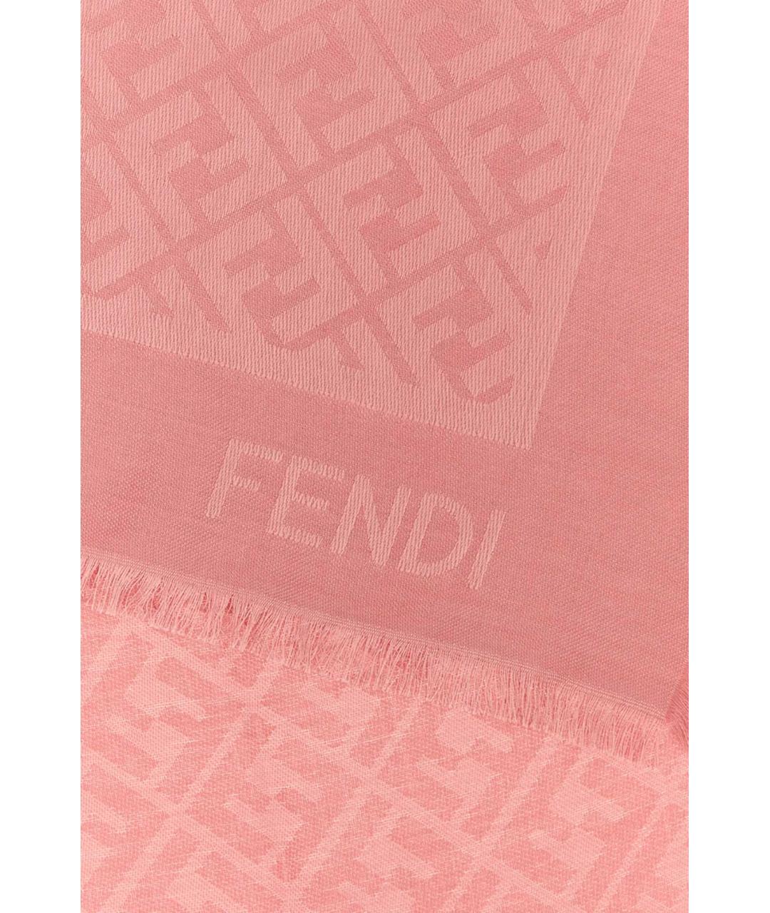 FENDI Розовый шерстяной шарф, фото 2