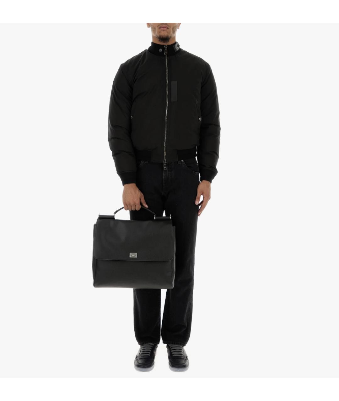 DOLCE&GABBANA Черный полиэстеровый пуховик, фото 3