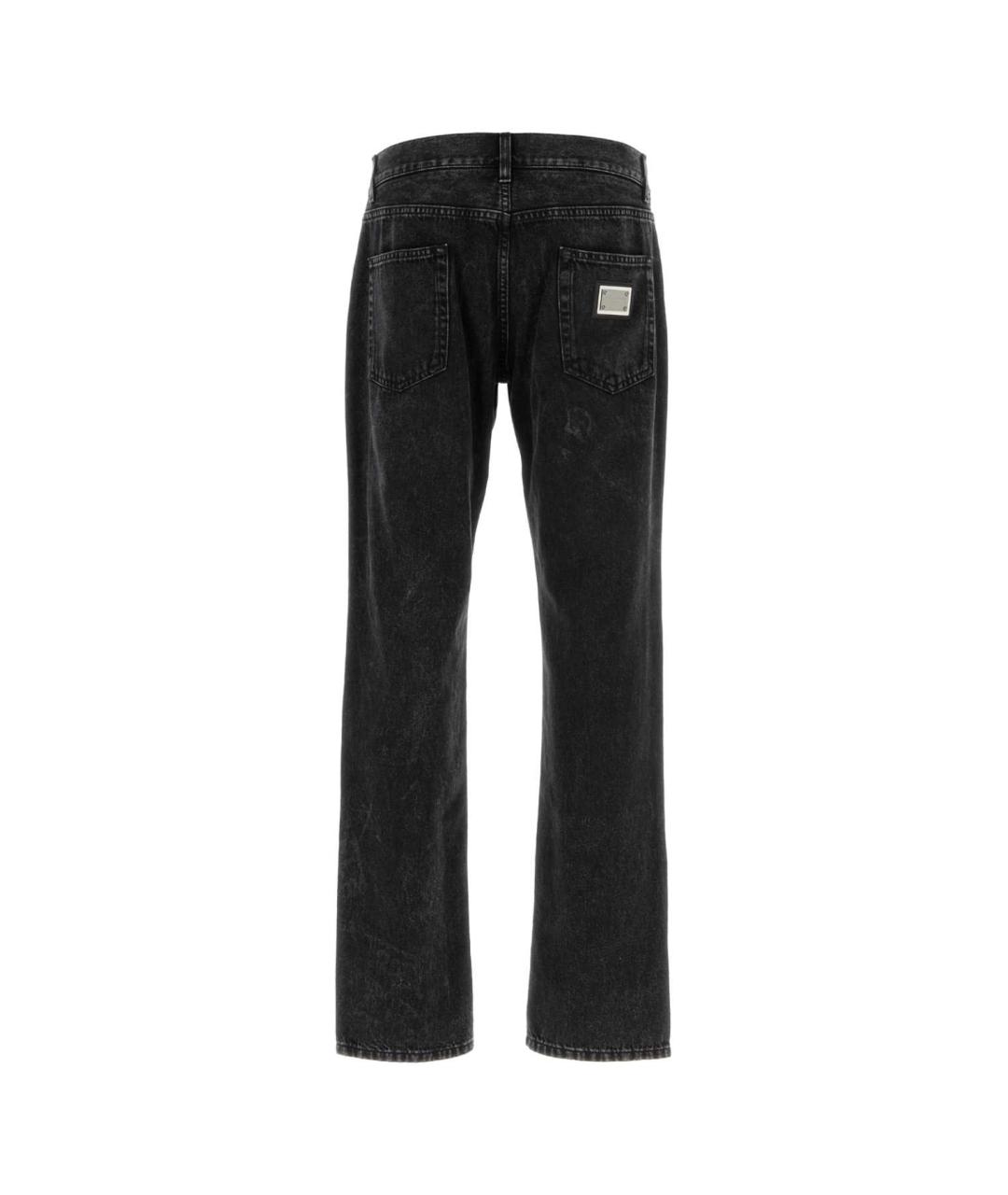 DOLCE&GABBANA Черные хлопковые прямые джинсы, фото 2