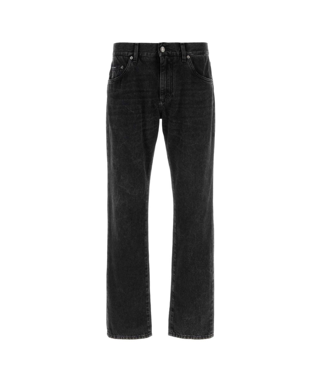 DOLCE&GABBANA Черные хлопковые прямые джинсы, фото 1