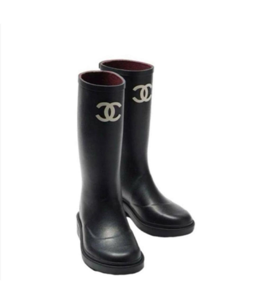 CHANEL Черные сапоги, фото 2
