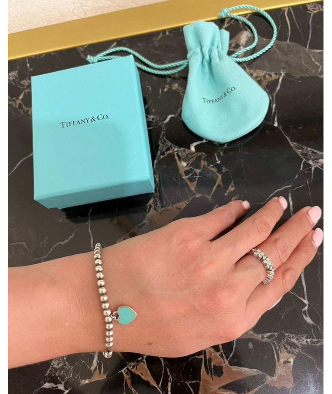 TIFFANY&CO Белый серебряный браслет, фото 3