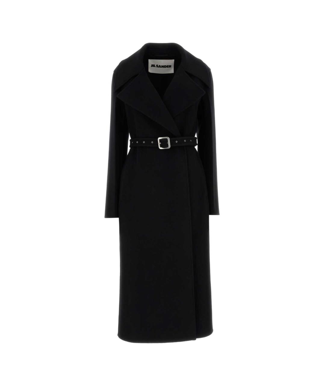 JIL SANDER Черное шерстяное пальто, фото 1