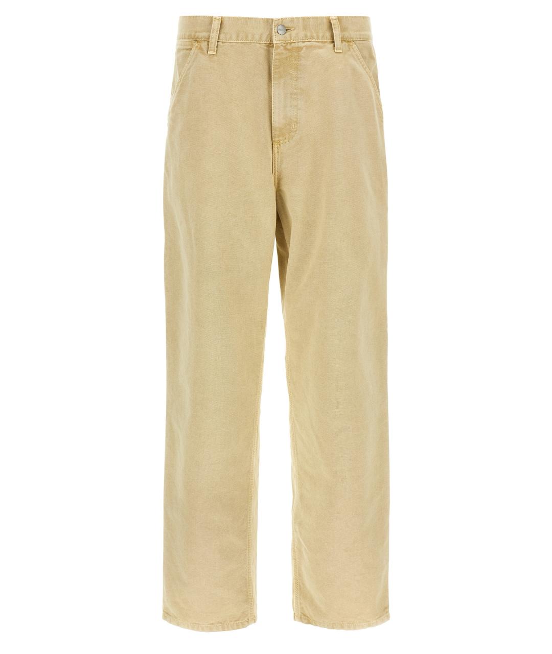 CARHARTT WIP Бежевые хлопковые повседневные брюки, фото 1