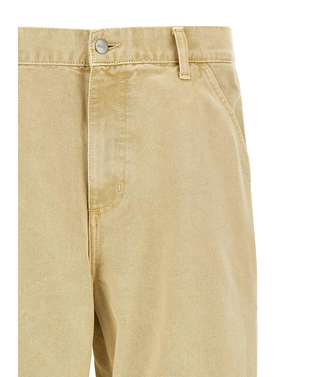 CARHARTT WIP Бежевые хлопковые повседневные брюки, фото 3
