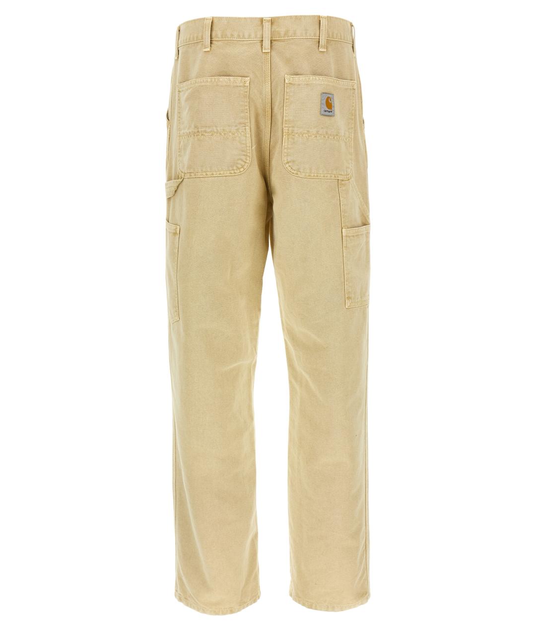 CARHARTT WIP Бежевые хлопковые повседневные брюки, фото 2