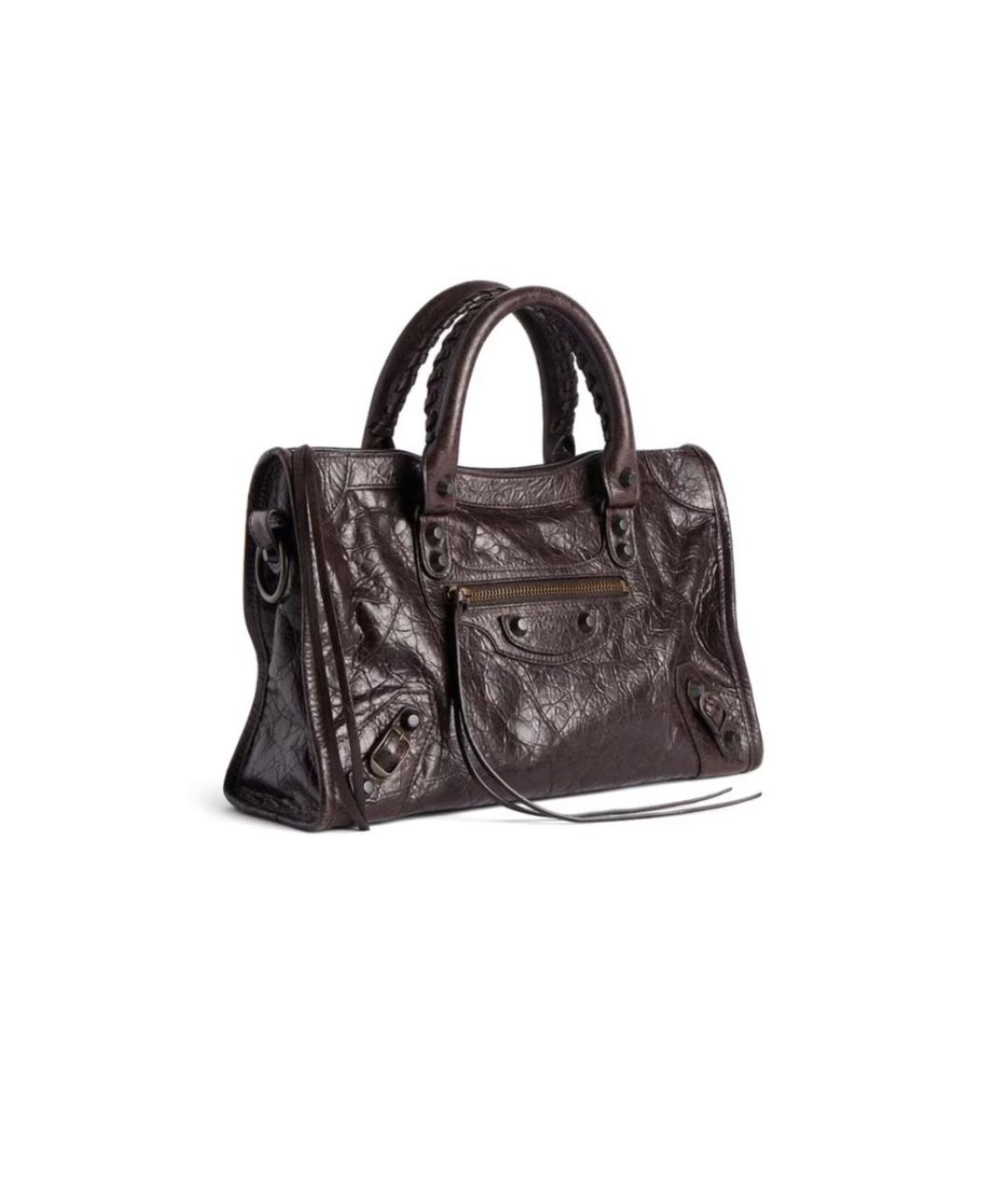 BALENCIAGA Коричневая кожаная сумка тоут, фото 2