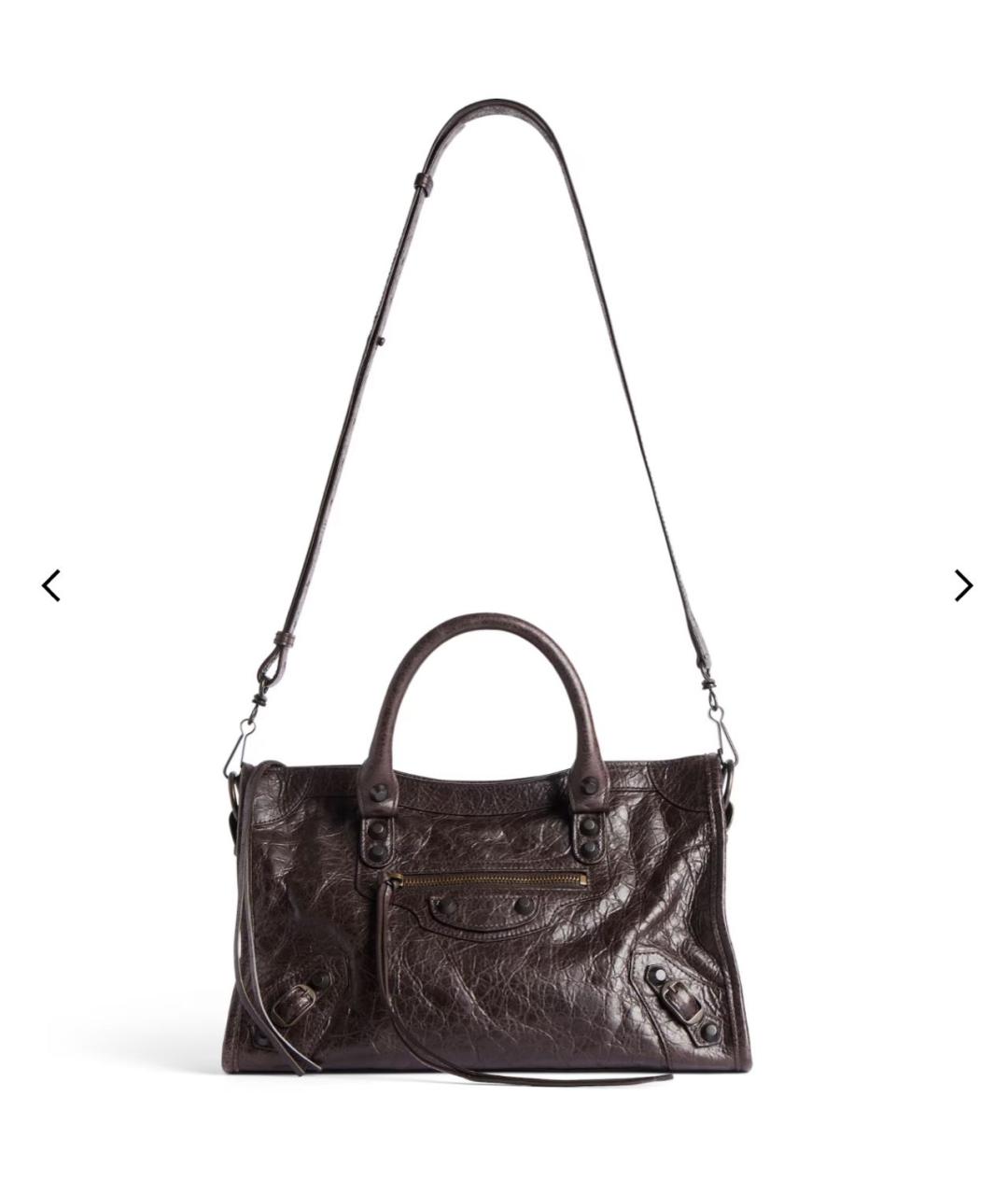 BALENCIAGA Коричневая кожаная сумка тоут, фото 4