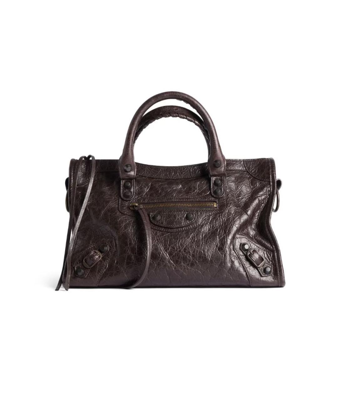 BALENCIAGA Коричневая кожаная сумка тоут, фото 1