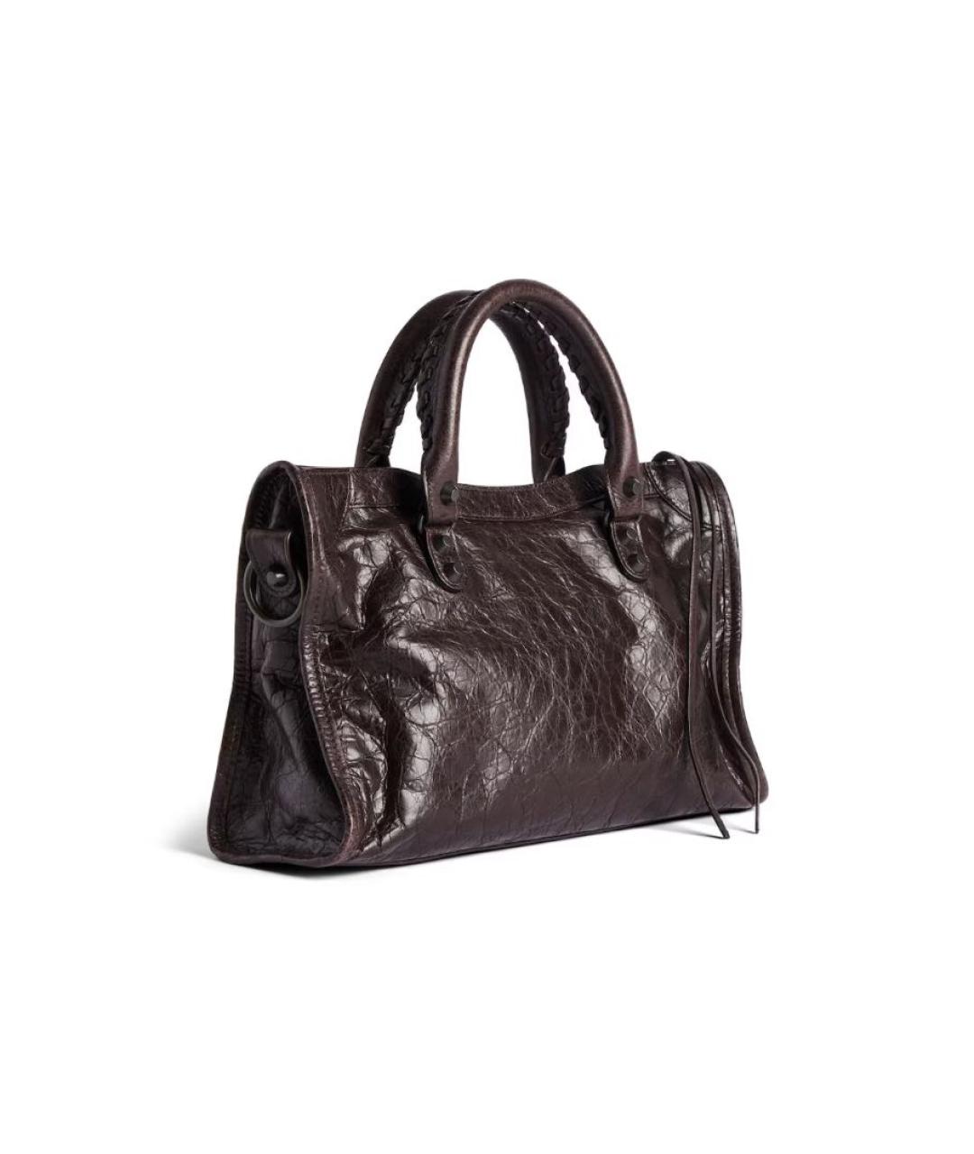 BALENCIAGA Коричневая кожаная сумка тоут, фото 3