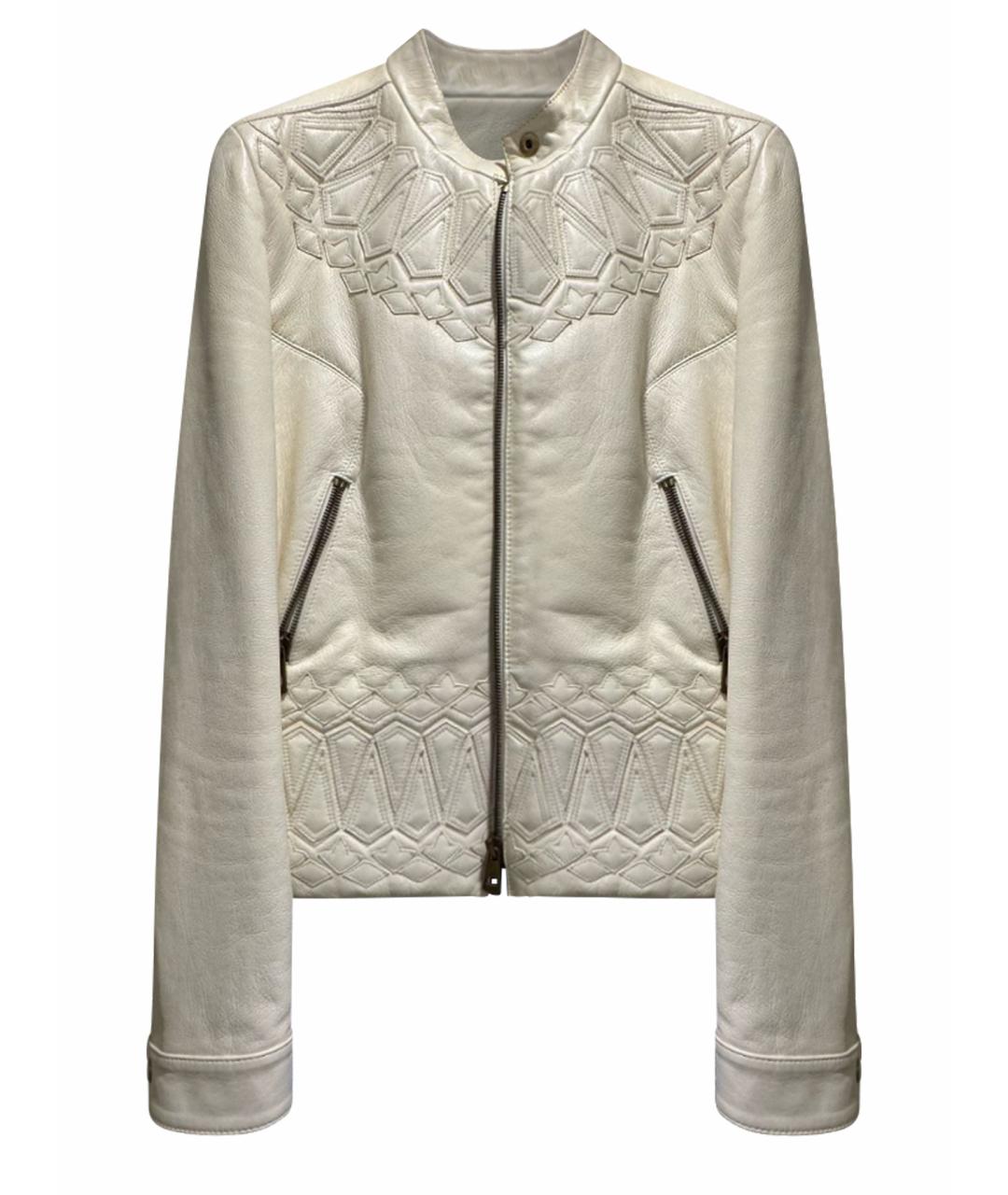 VERSACE COLLECTION Белая кожаная куртка, фото 1