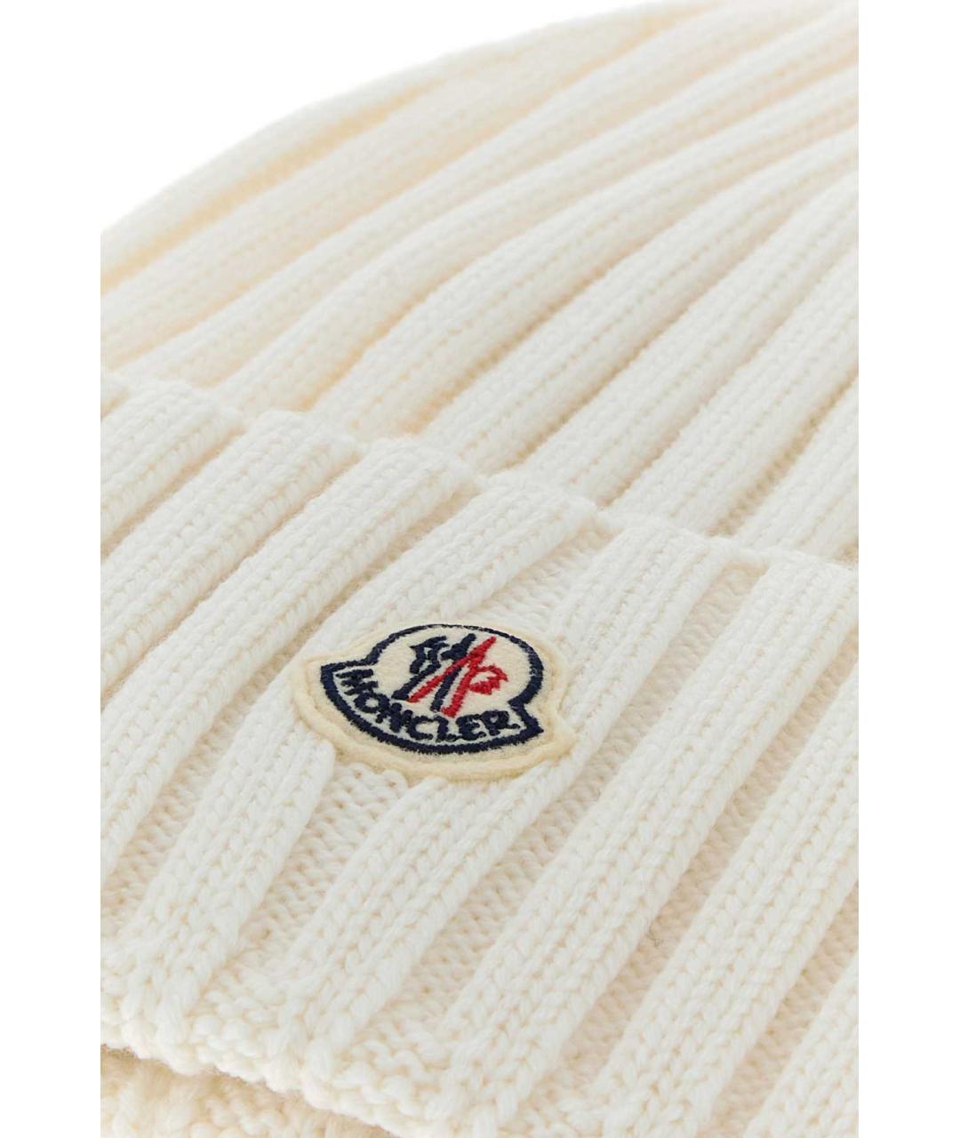 MONCLER Бежевая шерстяная шапка, фото 3