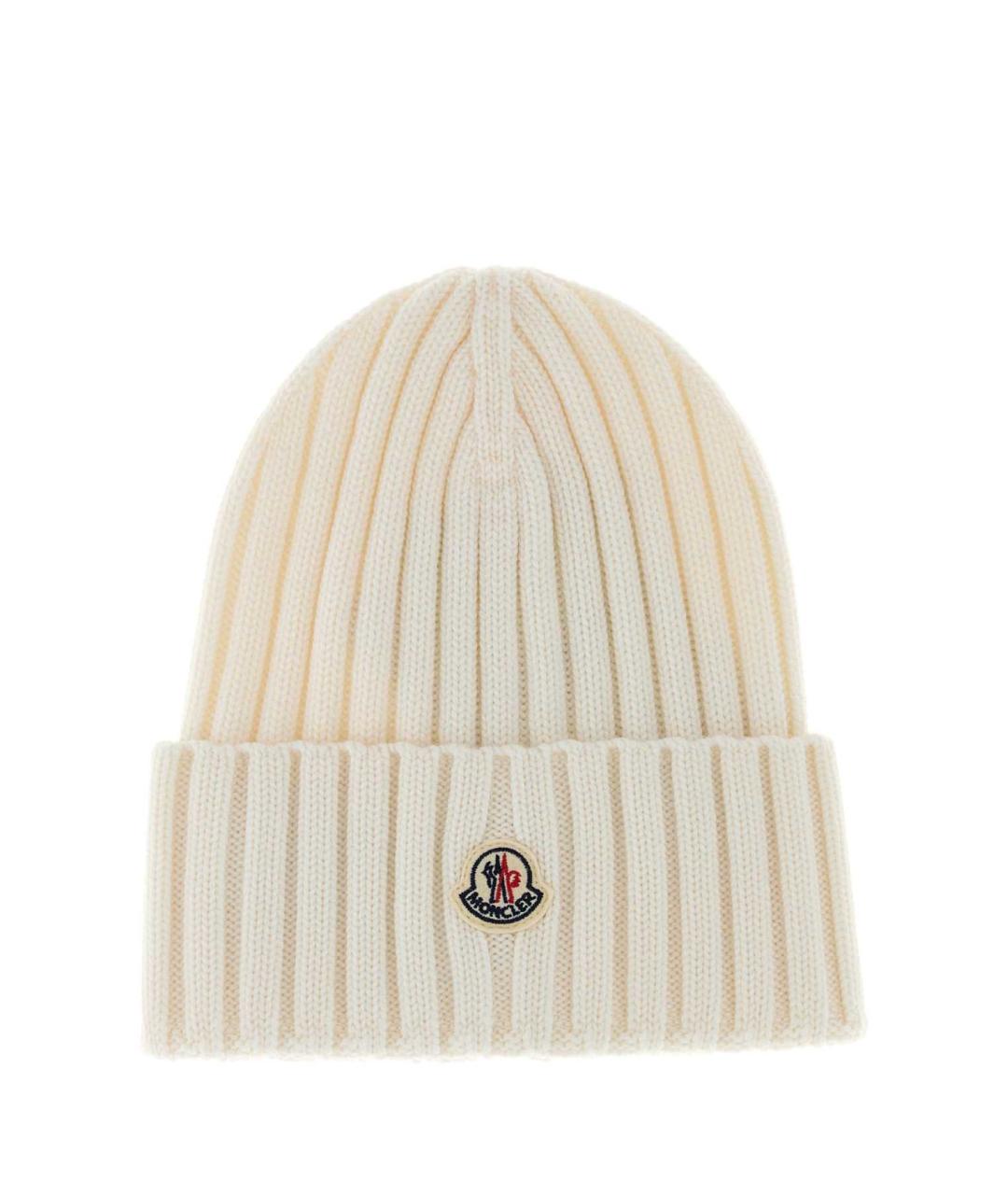 MONCLER Бежевая шерстяная шапка, фото 1