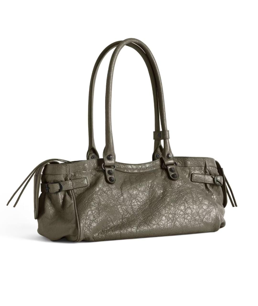 BALENCIAGA Зеленая кожаная сумка тоут, фото 3