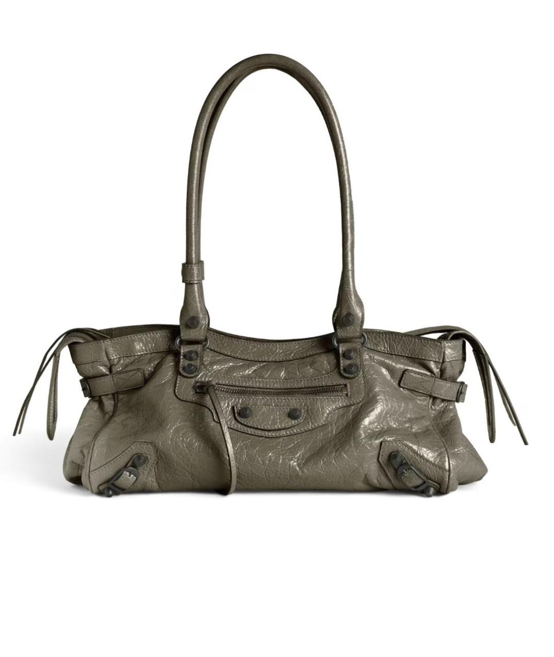 BALENCIAGA Зеленая кожаная сумка тоут, фото 1