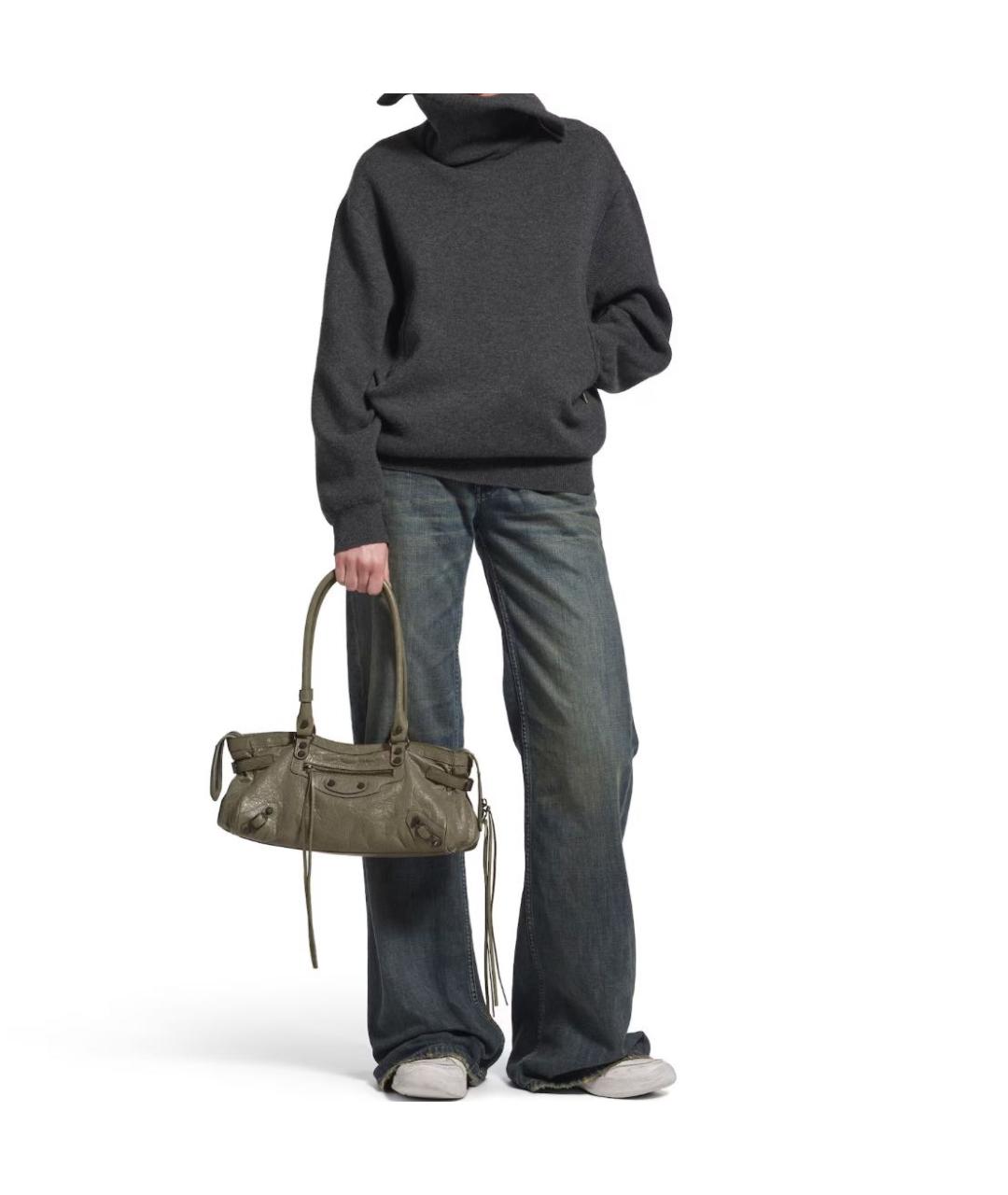 BALENCIAGA Зеленая кожаная сумка тоут, фото 4