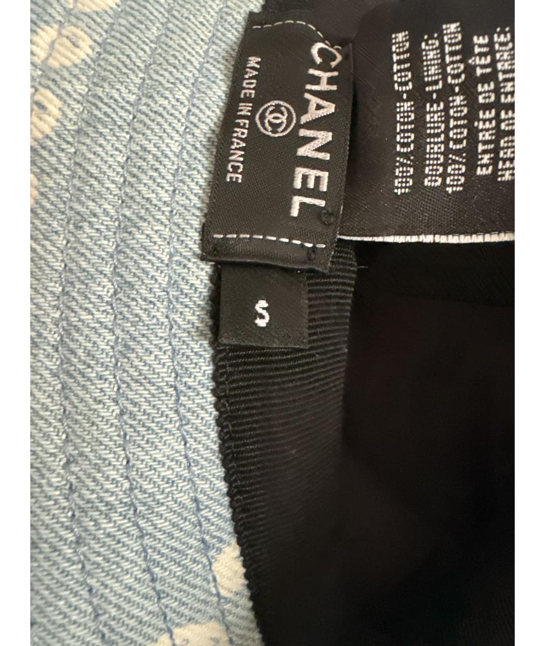 CHANEL Голубая хлопковая панама, фото 6