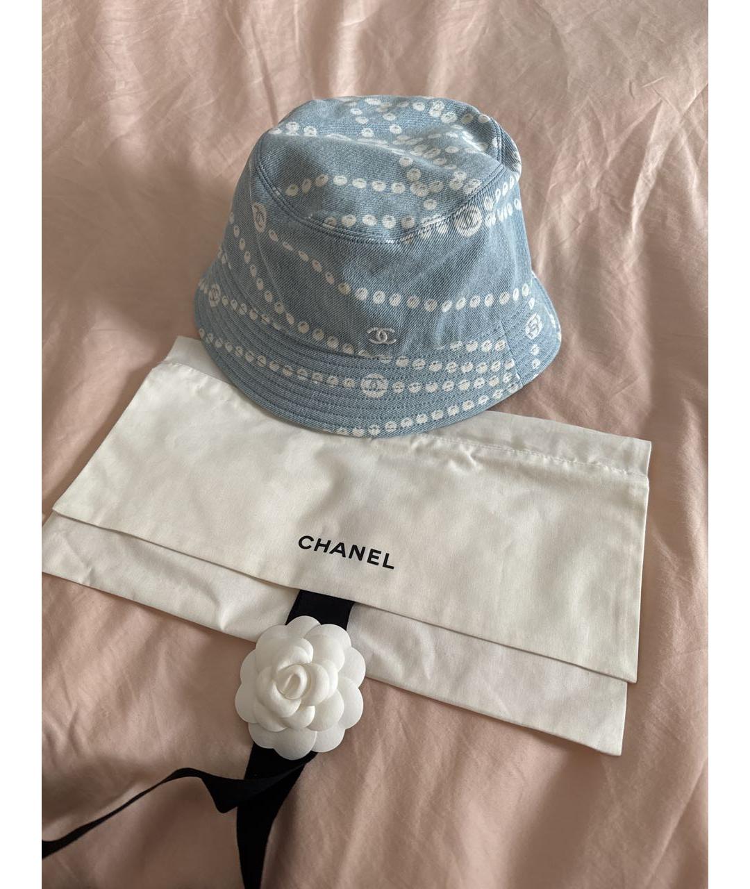 CHANEL Голубая хлопковая панама, фото 8