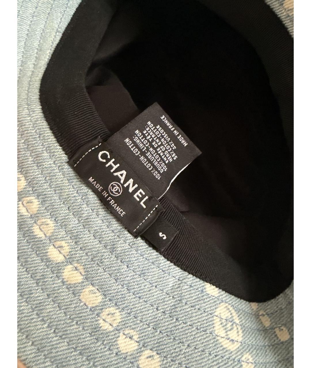 CHANEL Голубая хлопковая панама, фото 4