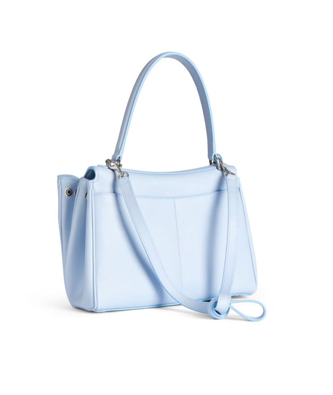 BALENCIAGA Голубая кожаная сумка тоут, фото 3