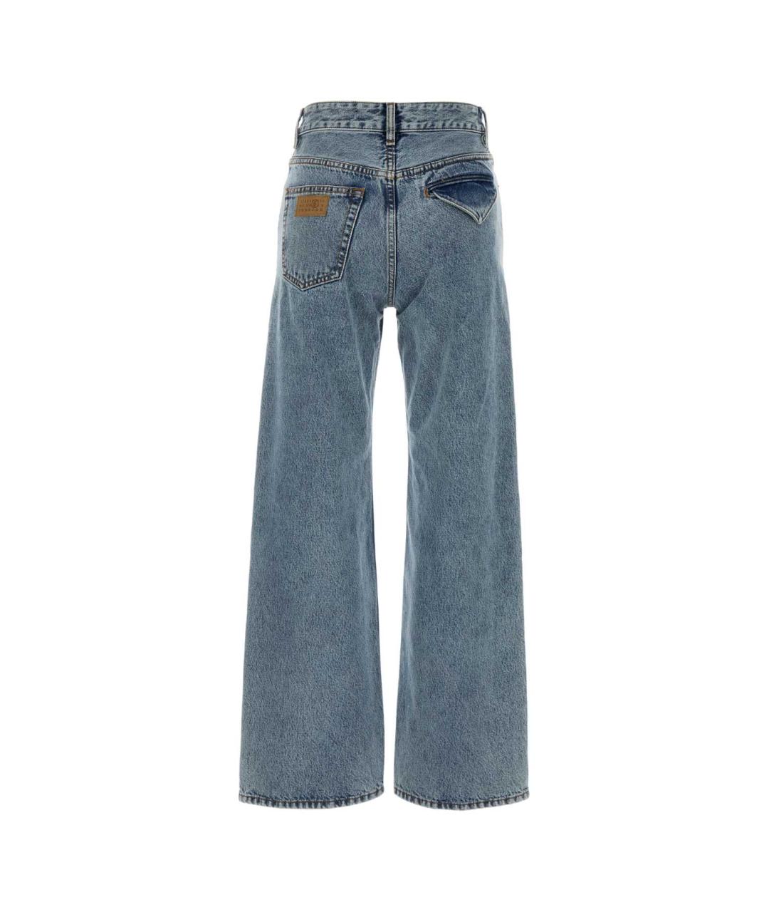 MM6 MAISON MARGIELA Синие хлопковые прямые джинсы, фото 2