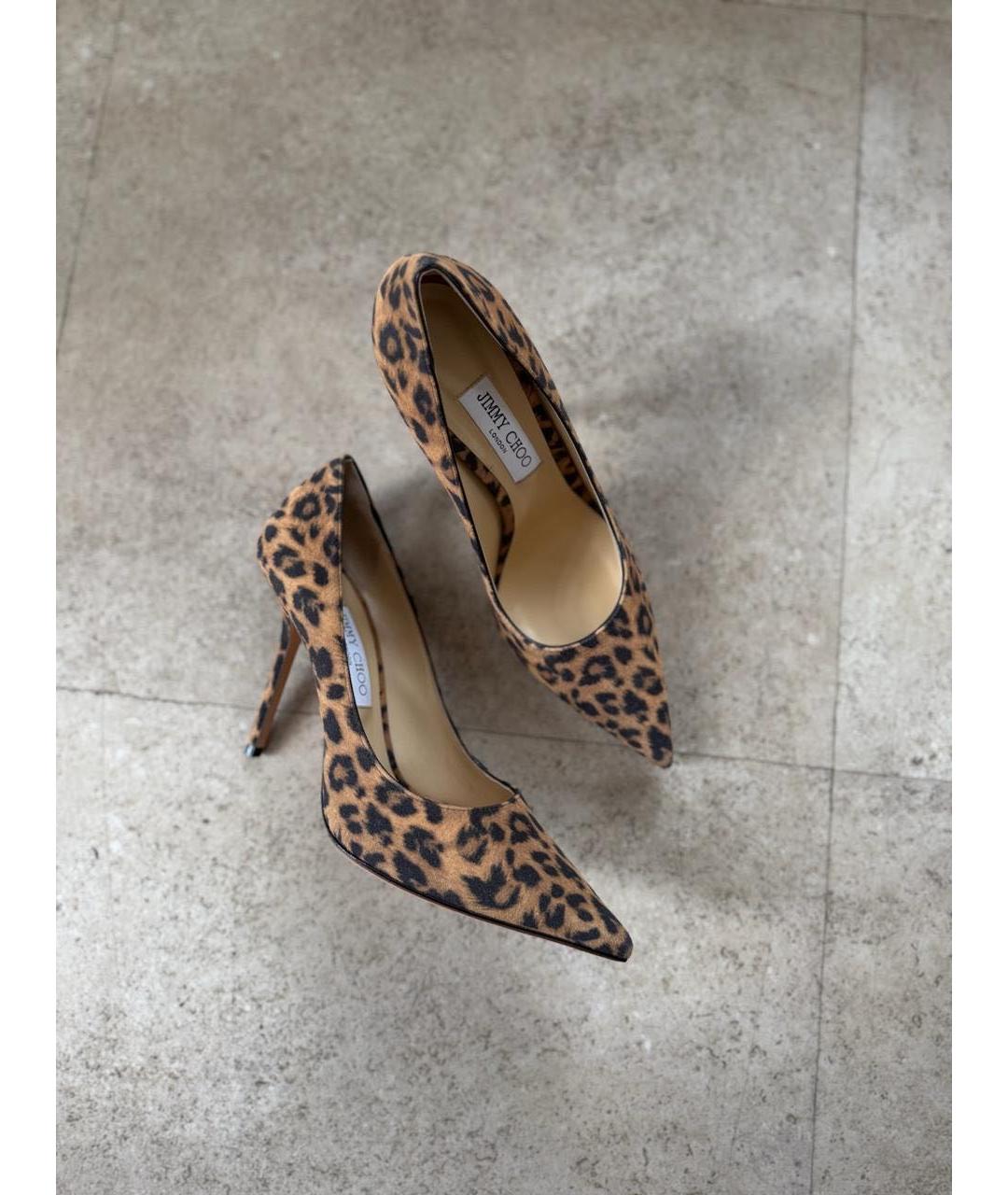 JIMMY CHOO Коричневые замшевые туфли, фото 5