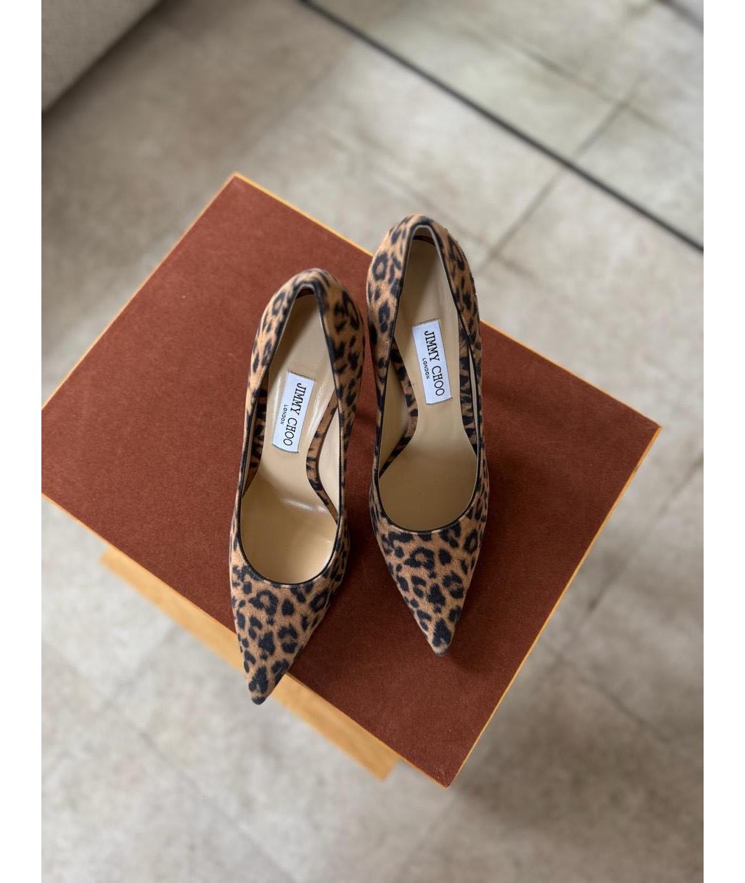 JIMMY CHOO Коричневые замшевые туфли, фото 4