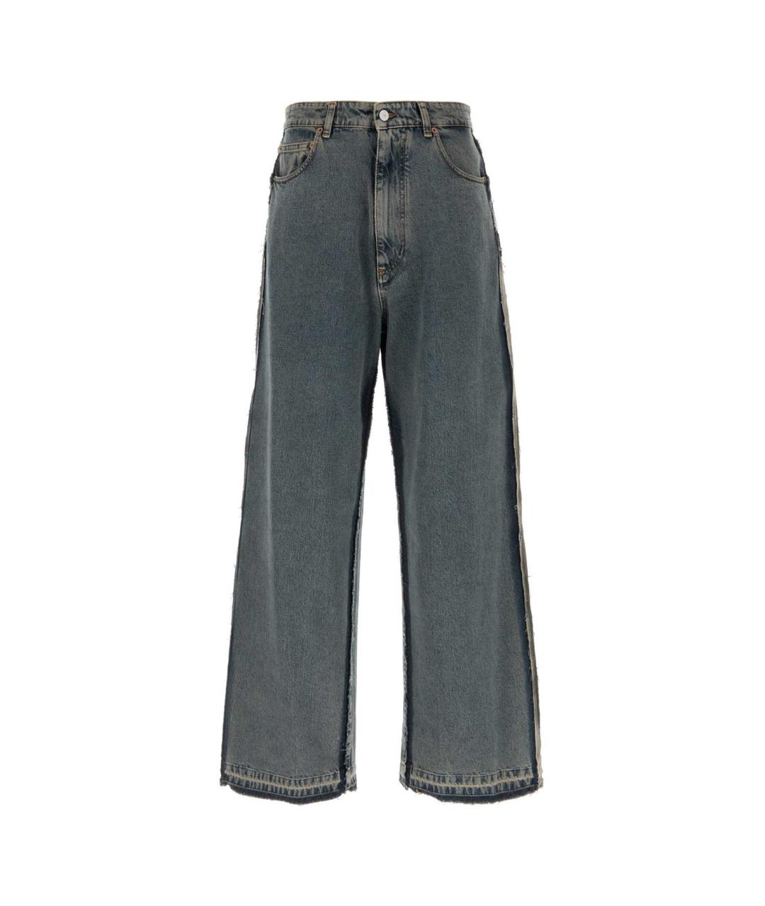 MM6 MAISON MARGIELA Темно-синие хлопковые прямые джинсы, фото 1