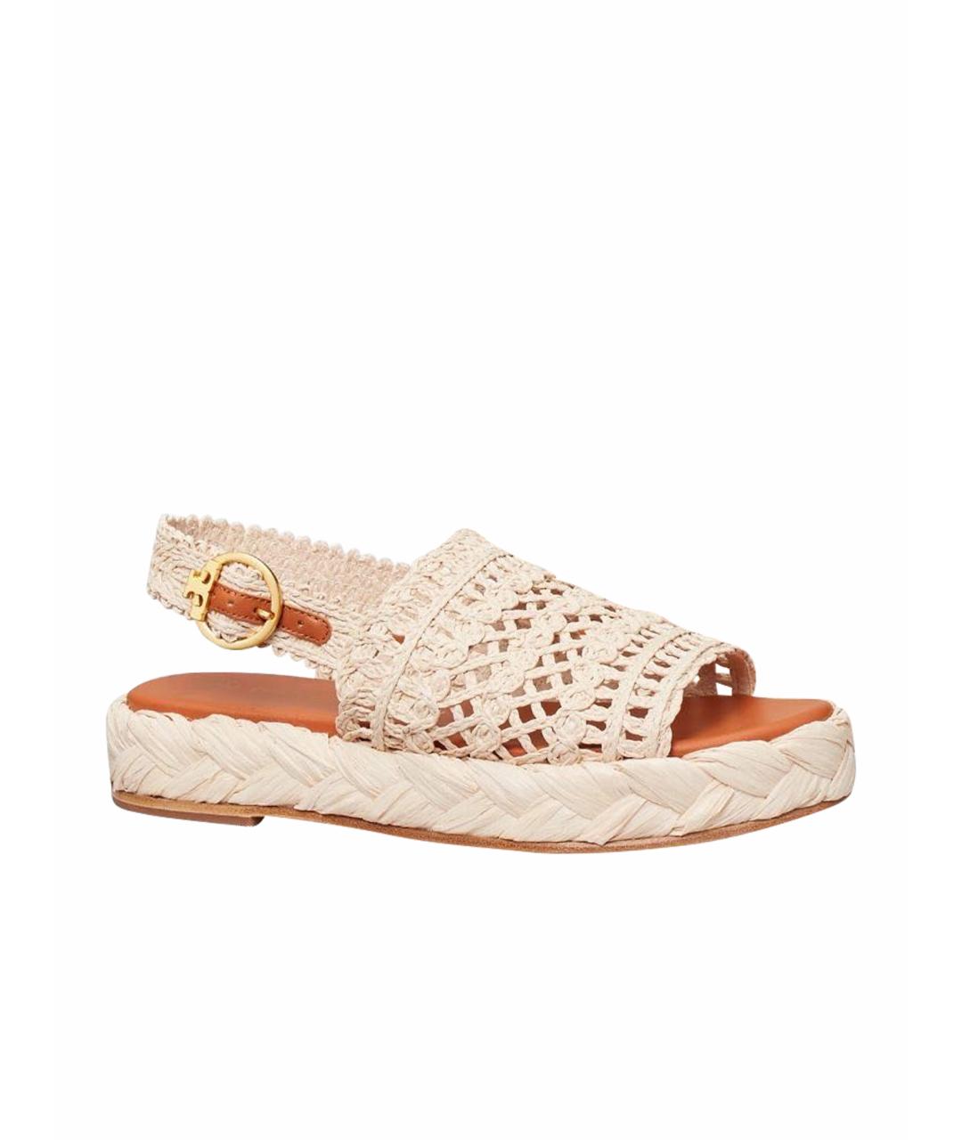 TORY BURCH Бежевые босоножки, фото 1