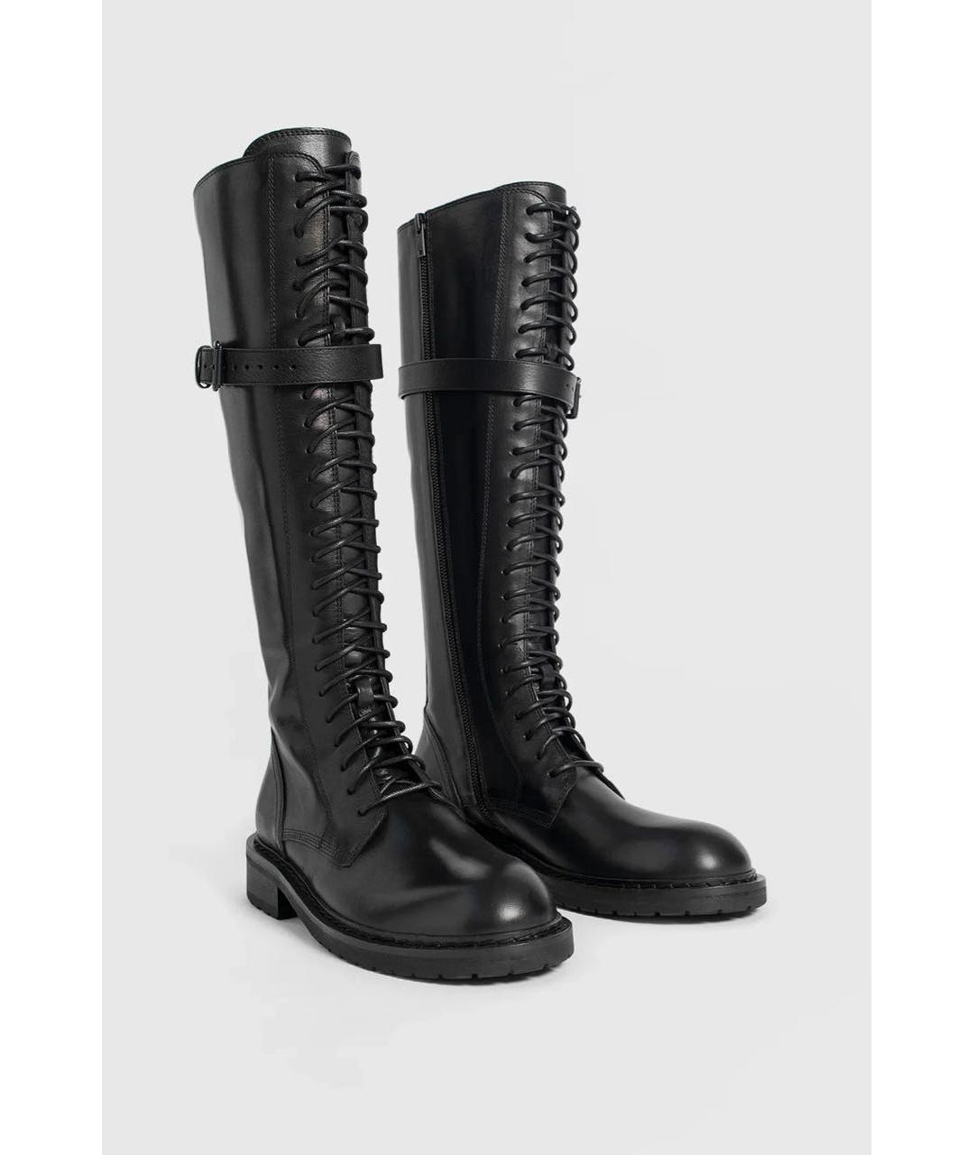 ANN DEMEULEMEESTER Черные кожаные сапоги, фото 5